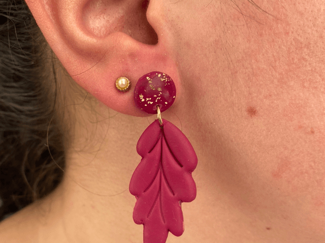 Boucles Annie bordeaux/or 