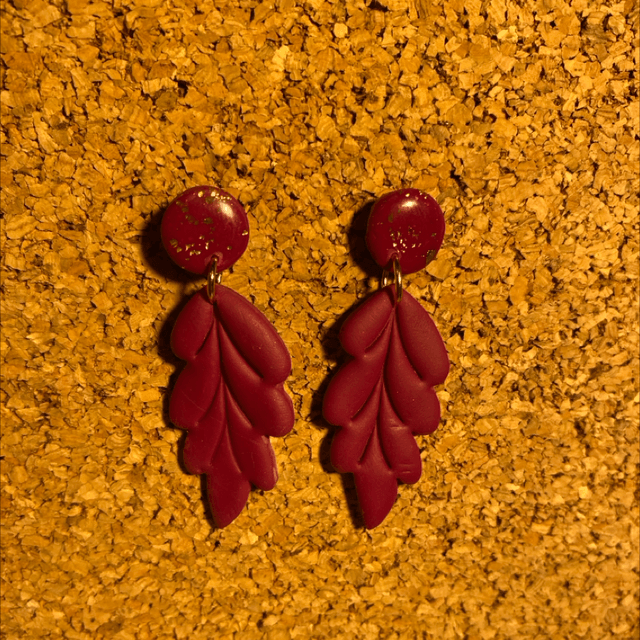 Boucles Annie bordeaux/or 